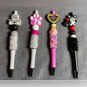 Silicone Bead Pens with Puffs or Bling